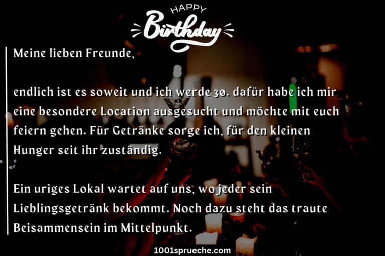 Einladungstext 30. Geburtstag 17 Mustervorlagen & Sprüche 2021