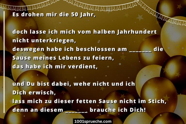 Einladungstext 50. Geburtstag 16 Mustervorlagen & Sprüche 2021