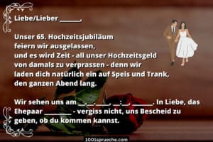 Einladung zur eisernen Hochzeit Texte Musterbeispiele Gratis Vorlage