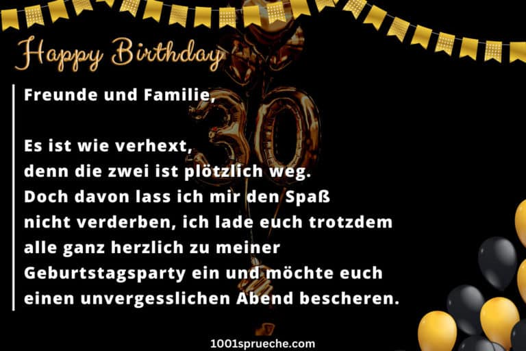 Einladungstext 30. Geburtstag 17 Mustervorlagen & Sprüche 2021